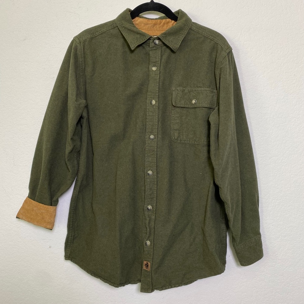 Legendary Whitetails Buck Camp Green Flannel Men Medium Outdoor Cabin Lumberjack